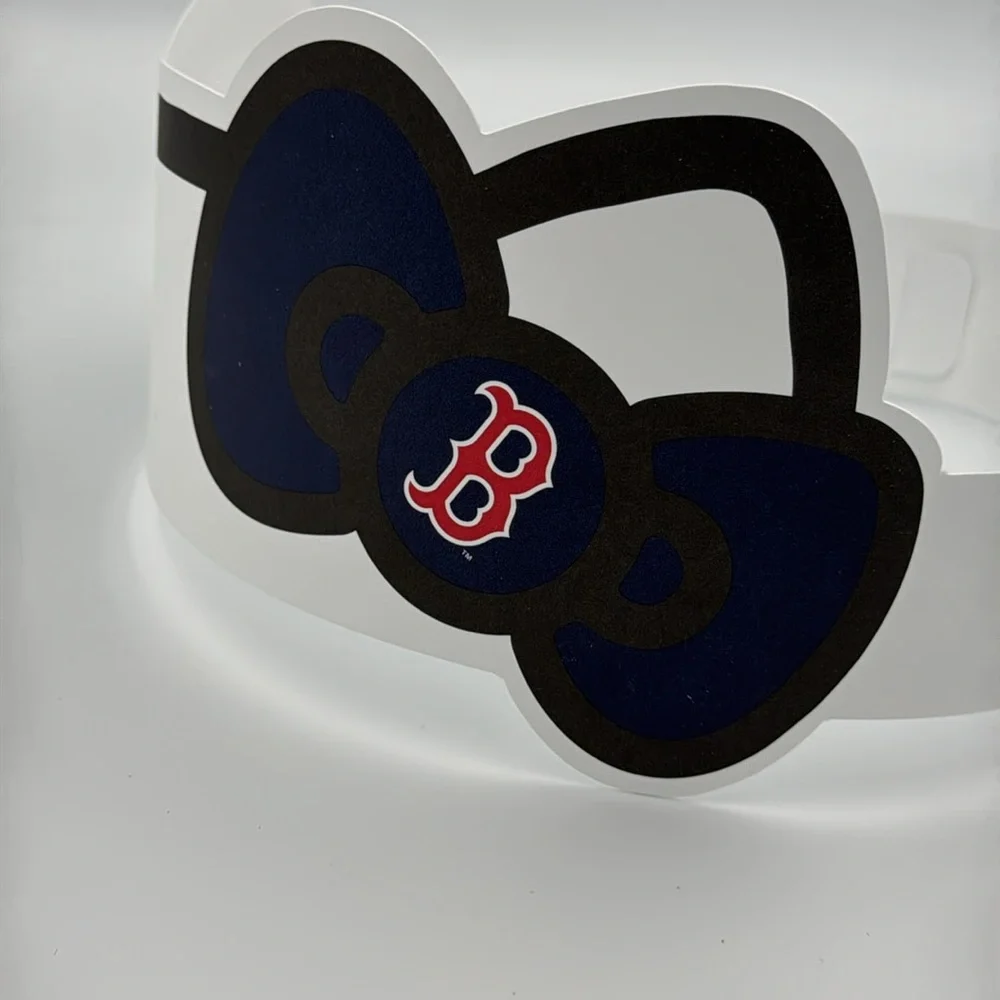 Hello Kitty Boston Red‎ Sox Paper Crown Hat Sanrio MLB Promo Adjustable